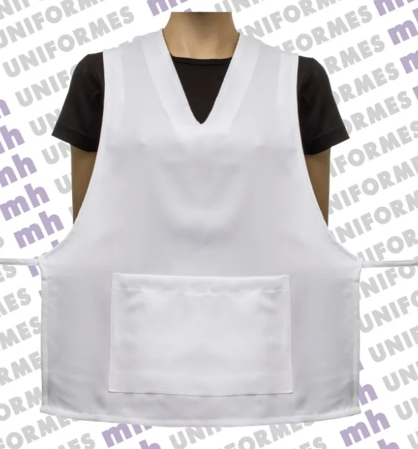 Avental Bata Em Oxford Branco - MH Uniformes