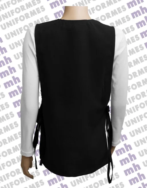 Avental Bata Em Oxford Preto - MH Uniformes