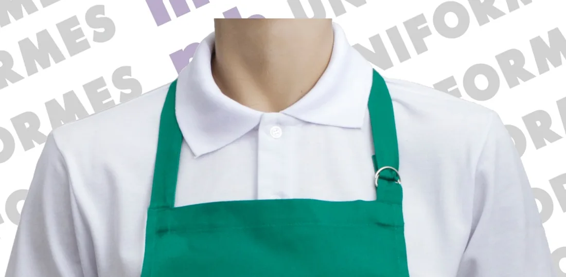 Avental Frente Inteiro Em Brim Verde - MH Uniformes