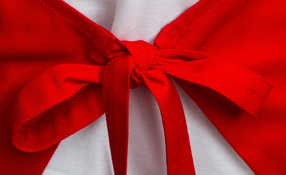 Avental Frente Inteiro Em Brim Vermelho - MH Uniformes
