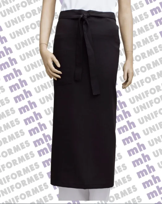 Avental 1/2 Frente Preto Duplo - MH Uniformes