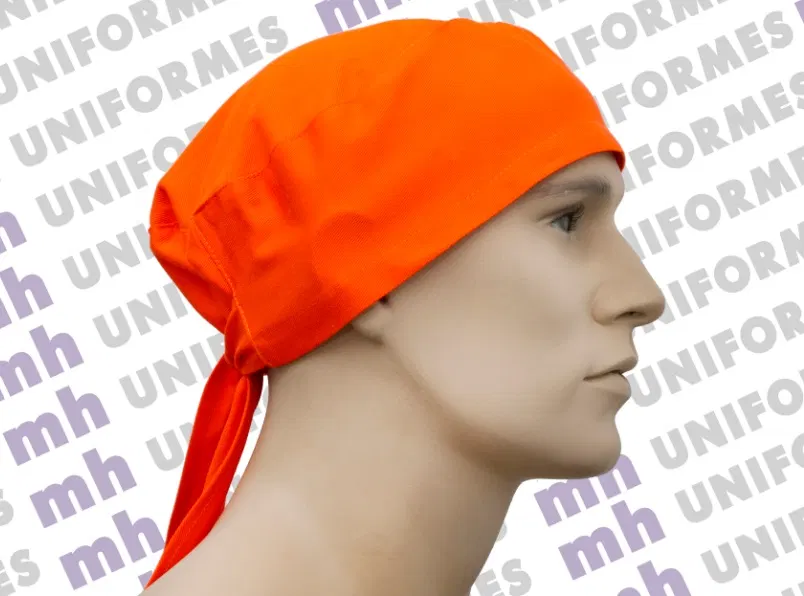 Bandana Em Brim Laranja - MH Uniformes