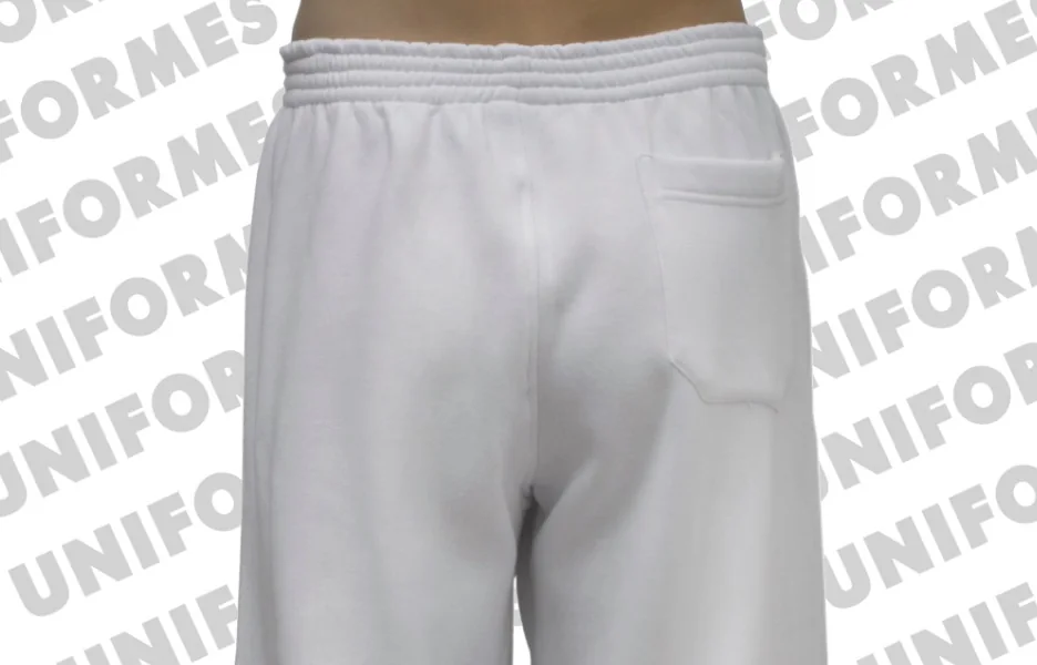 Calça Com Elástico, Em Microfibra Branco - MH Uniformes