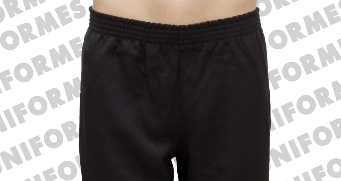 Referência visual para Calça Elástico Inteiro Em Brim Cinza - confirme o modelo com a MH Uniformes