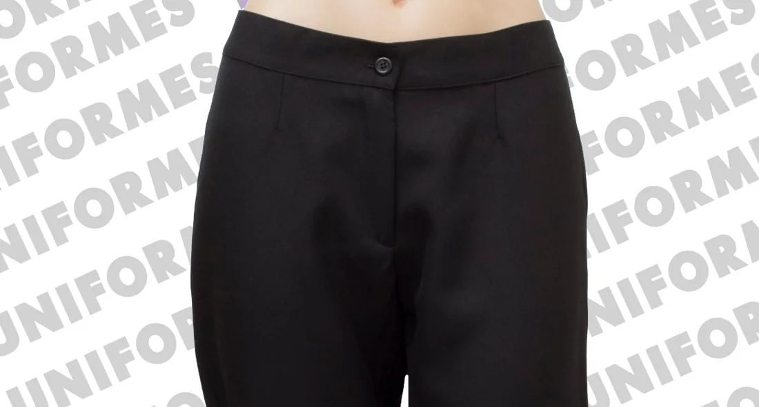 Calça 1/2 Elástico Em Brim Preta - MH Uniformes