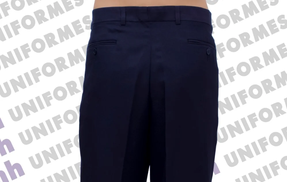 Calça Social Masculina Oxford Azul Marinho - MH Uniformes