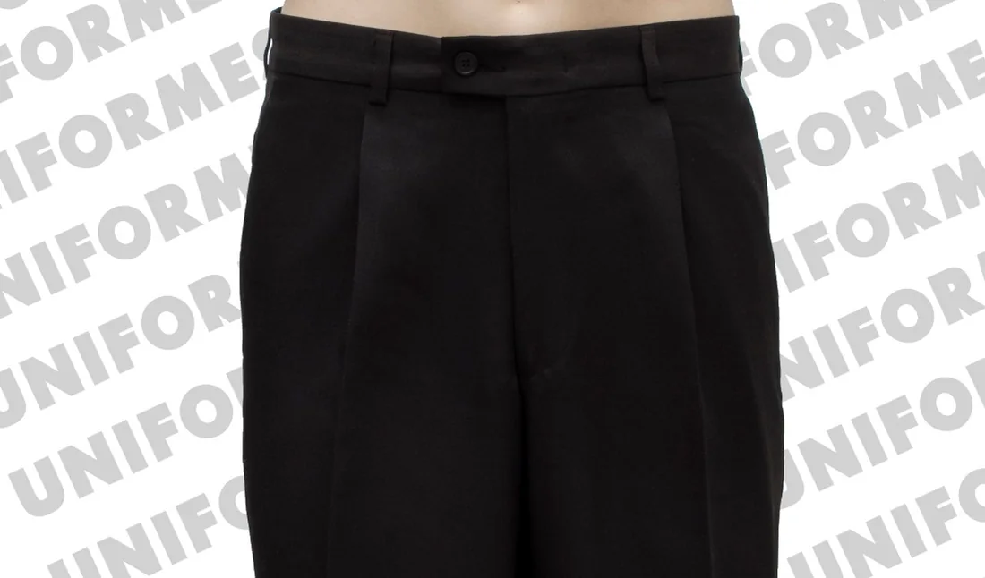 Calça Social Masculina Oxford Preta - MH Uniformes