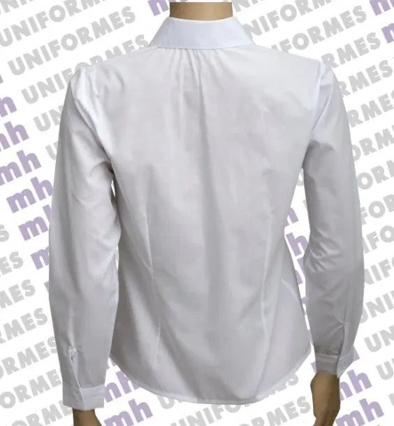 Camisa Social Feminina Manga Longa Branca - MH Uniformes