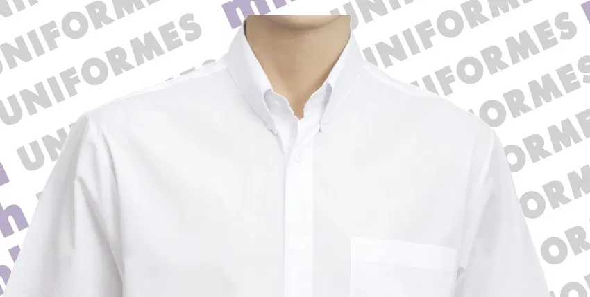 Camisa Social Masculina Manga Curta Branca - MH Uniformes