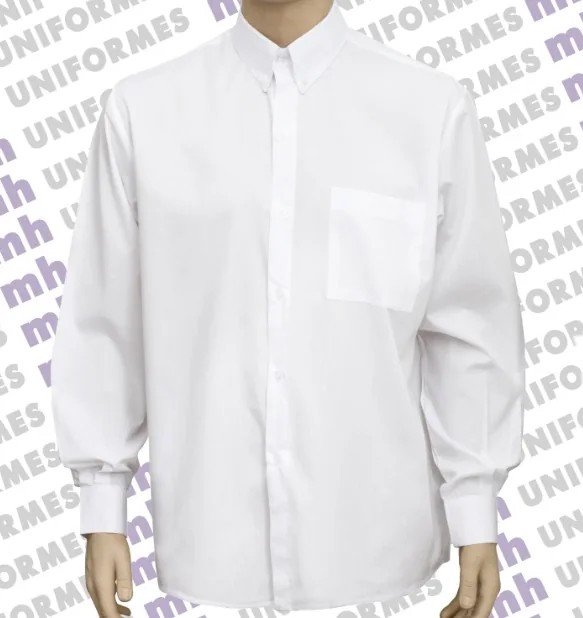 Camisa Social Masculina Manga Longa Branca - MH Uniformes