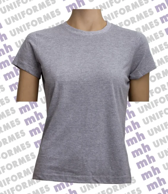 Camiseta Básica Manga Curta Cinza - MH Uniformes