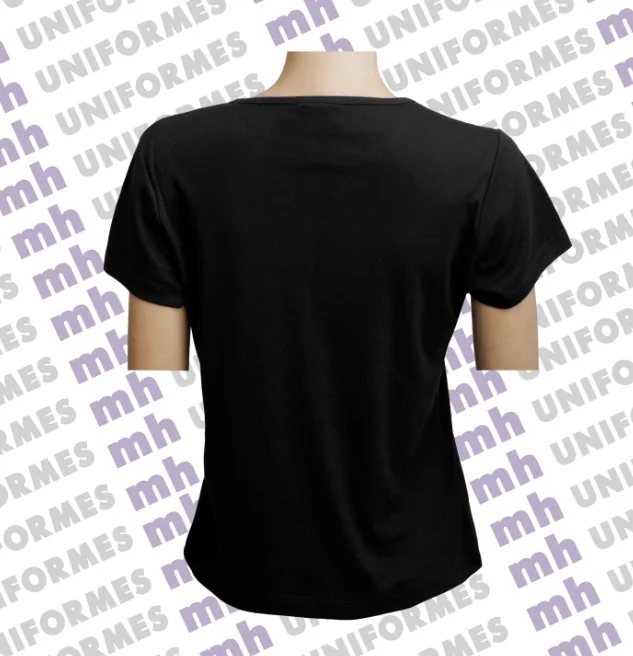 Camiseta Básica Manga Curta Preta - MH Uniformes