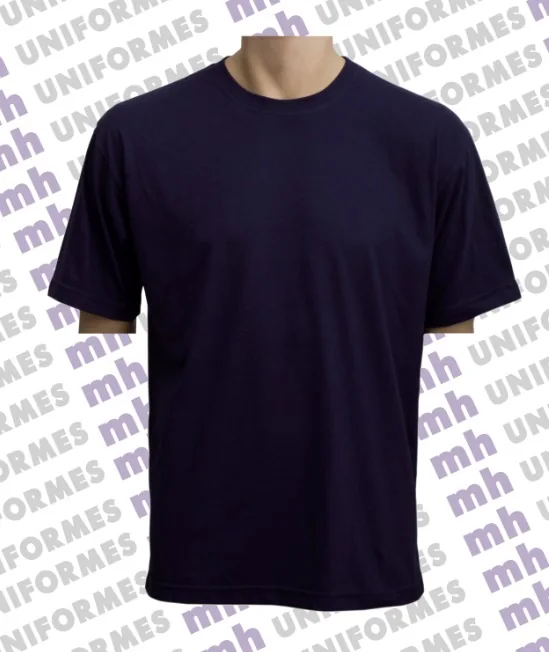 Camiseta Básica Masculina 1/2 Malha Azul Marinho - MH Uniformes