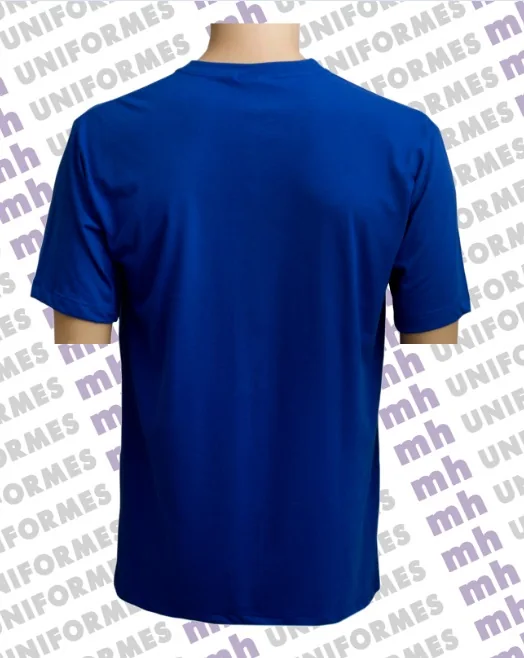 Referência visual para Camiseta Básica Masculina 1/2 Malha Azul Royal - confirme o modelo com a MH Uniformes