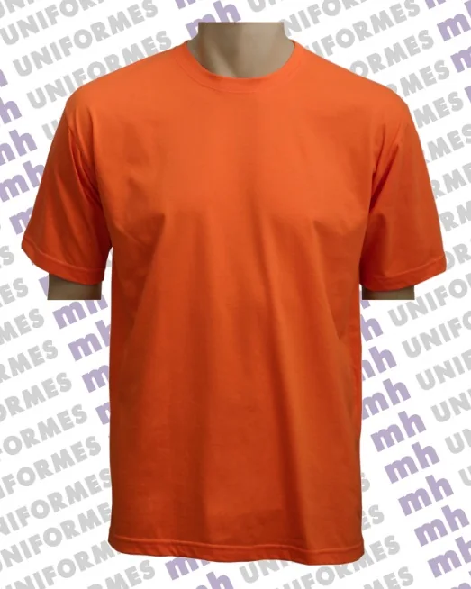Camiseta Básica Masculina 1/2 Malha Laranja - MH Uniformes