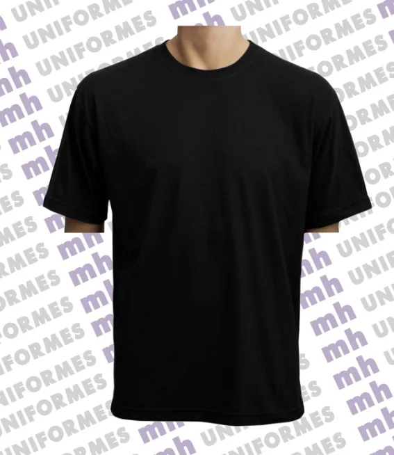 Camiseta Básica Masculina 1/2 Malha Preta - MH Uniformes