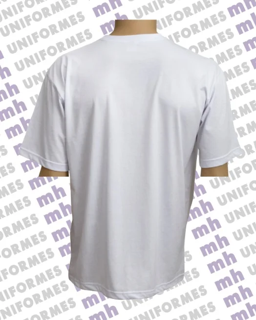 Referência visual para Camiseta Básica 1/2 Malha Branca - confirme o modelo com a MH Uniformes