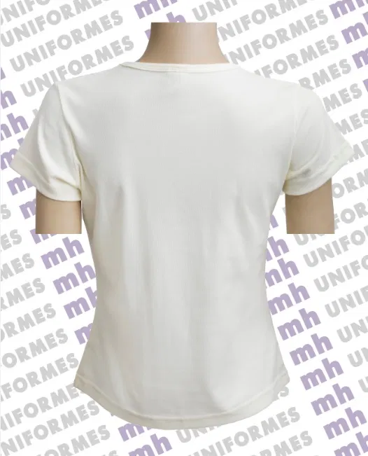 Camiseta Fitness Manga Curta Creme - MH Uniformes