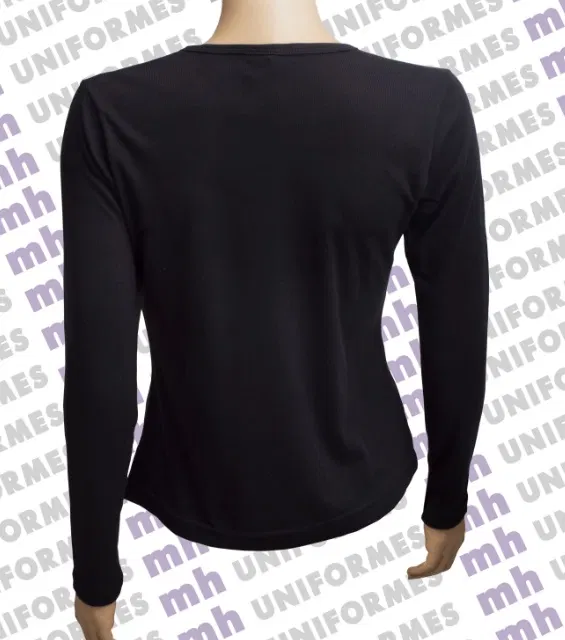 Referência visual para Camiseta Fitness Manga Longa Preta