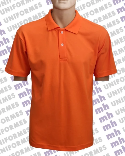 Referência visual para Camiseta Pólo Masculina Laranja - confirme o modelo com a MH Uniformes