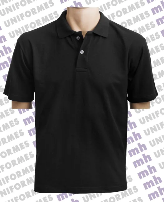 Referência visual para Camiseta Pólo Masculina Preta - confirme o modelo com a MH Uniformes