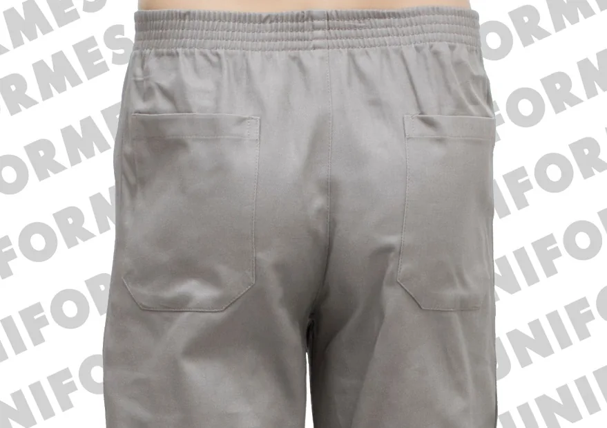 Referência visual para Conjunto Em Brim Gola Esporte Cinza - confirme o modelo com a MH Uniformes