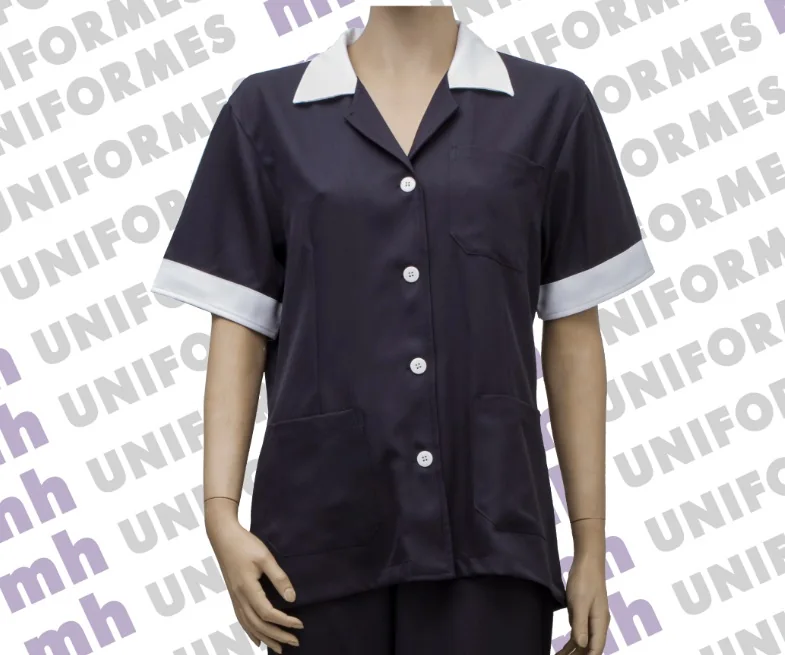 Referência visual para Conjunto Feminino Em Oxford Azul Marinho - confirme o modelo com a MH Uniformes