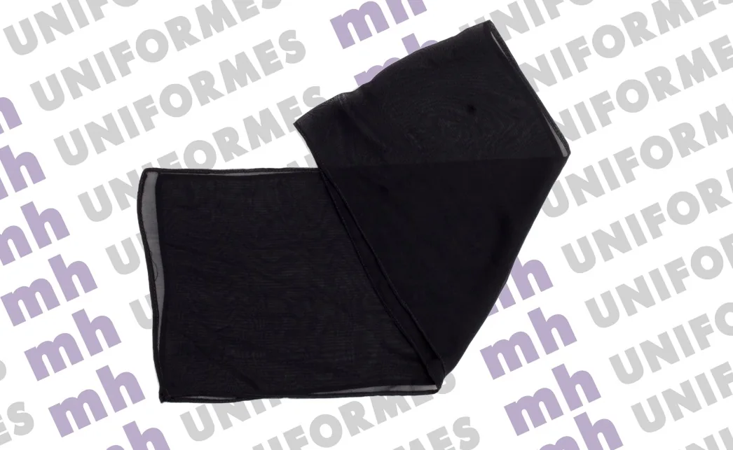 Echarpe Em Crepe Preto - MH Uniformes