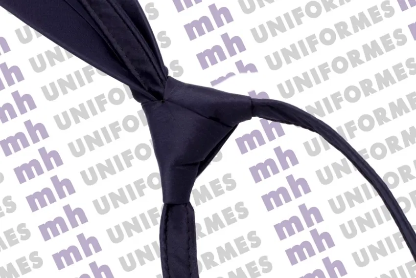 Gravata Masculina Com Nó Fixo Azul Marinho - MH Uniformes