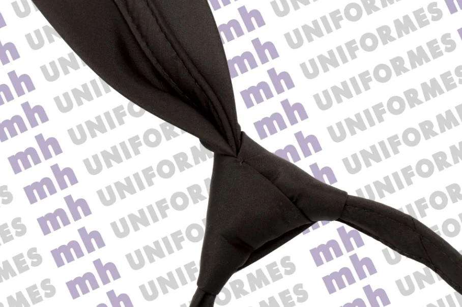 Gravata Masculina Com Nó Fixo Preta - MH Uniformes