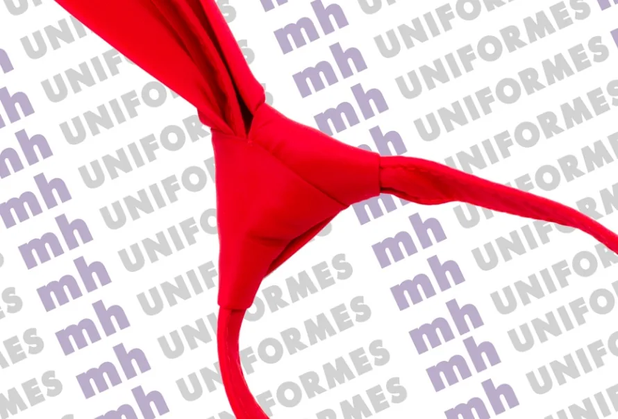 Gravata Masculina Com Nó Fixo Vermelha - MH Uniformes