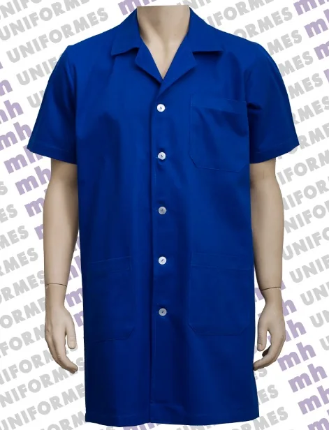 Guarda Pó Manga Curta Em Brim Azul Royal - MH Uniformes