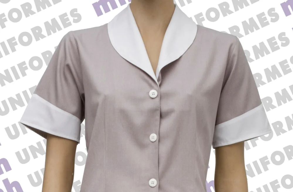 Vestido Copeira Em Semprigual Cinza - MH Uniformes