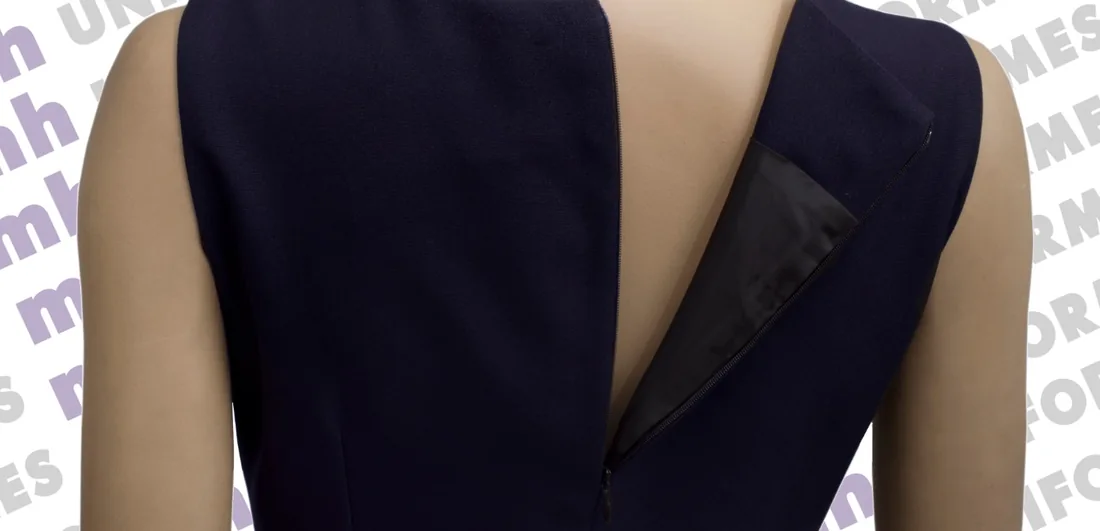 Vestido Tubinho Em Oxford Azul Marinho - MH Uniformes
