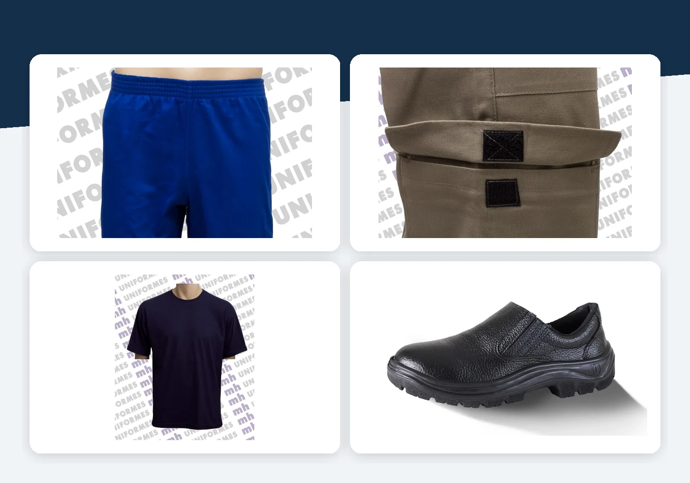 Composição de produtos para Fábricas e indústrias - MH Uniformes