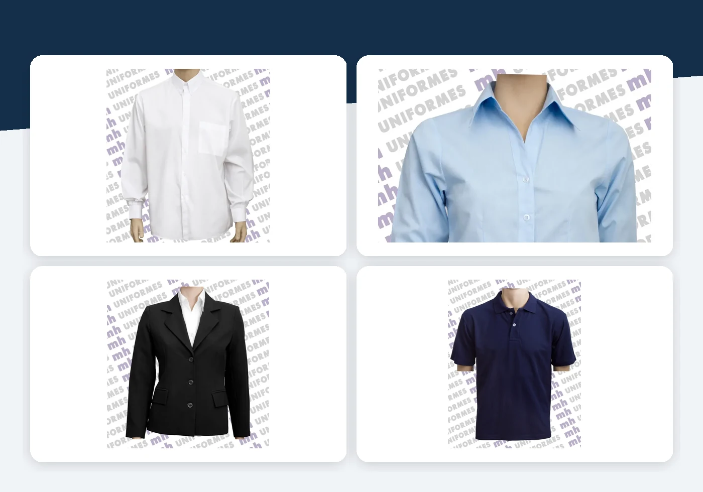 Composição de produtos para Camisa social corporativa - MH Uniformes